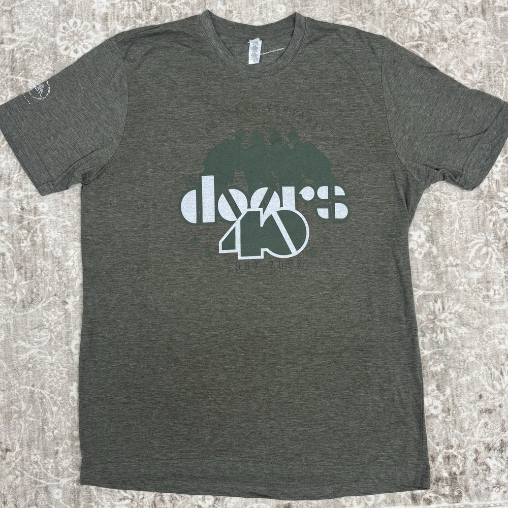The Doors Band Graphic Tshirt 40 Year 2007 Anniversary Hall Of‎ Fame Green XL
